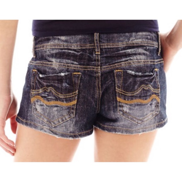 🎈Hot Kiss Americana denim patchwork patriotic short shorts Jr size 7 - Picture 2 of 6